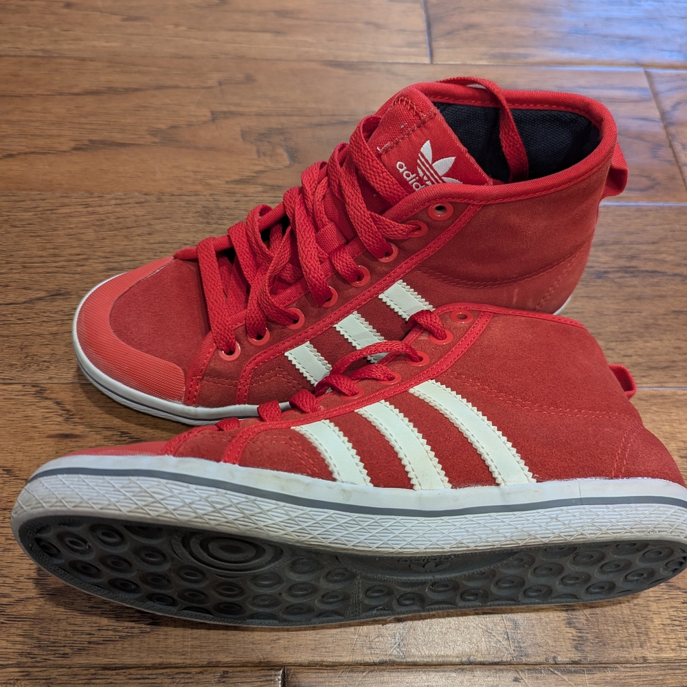 Adidas Red High-Top Sneakers